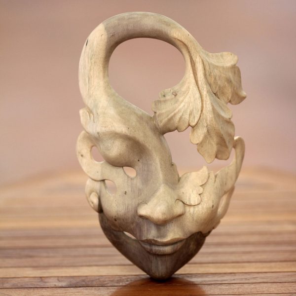 Shy Maiden Decorative Wood Mask Online Hot Sale