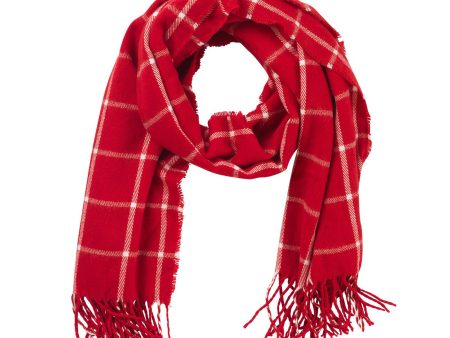 Red Plaid Adaline Scarf For Cheap