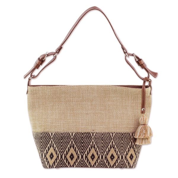 Maya Ixcaco Leather Accent Cotton Shoulder Bag Fashion