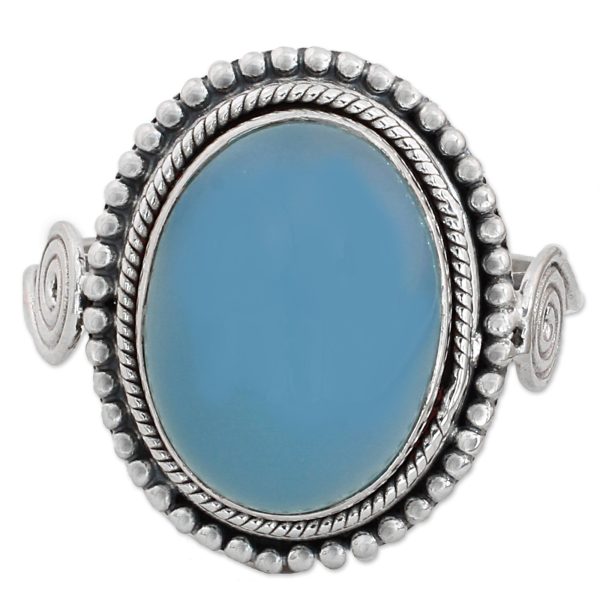 Sky Reverie Chalcedony Cocktail Ring Online Sale