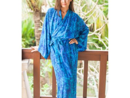 Misty Ocean Batik Robe For Cheap