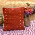 NOVICA  Red Hand Woven Wool Throw Pillow Cover,  Dotted Passion In Red  Cheap