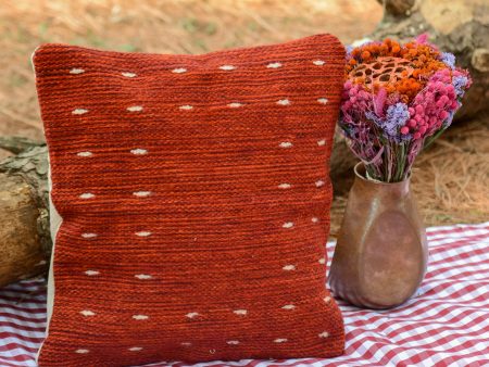 NOVICA  Red Hand Woven Wool Throw Pillow Cover,  Dotted Passion In Red  Cheap