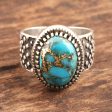 Majestic Allure Composite Turquoise and Sterling Silver Men s Ring For Cheap