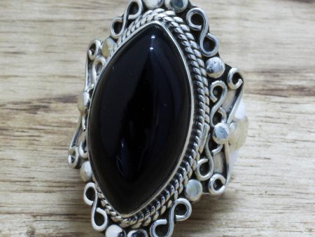 Lover s Midnight Gaze Silver & Onyx Ring Sale