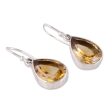 Yellow Glimmer 9-Carat Teardrop Citrine Dangle Earrings from India Sale