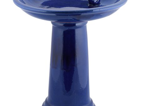 Ceramic Blue Bird Bath on Sale