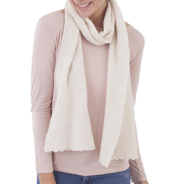 Solid Style in Eggshell Alpaca Scarf Discount