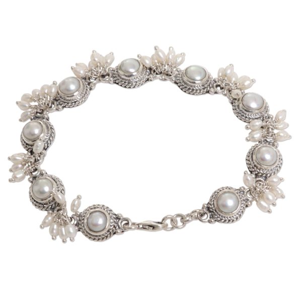 Moons & Shooting Stars Pearl & Silver Bridal Bracelet Sale