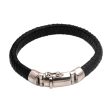 Shrine Weave in Black Silver & Leather Bracelet Online