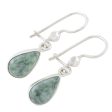 Pale Green Tears Jade & Silver Teardrop Dangle Earrings Hot on Sale