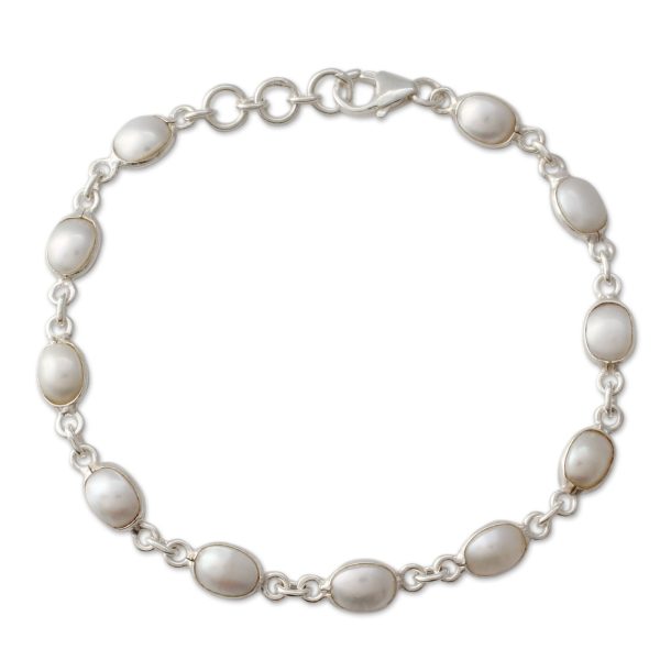 Romantic Aura Pearl & Silver Bracelet Online Hot Sale