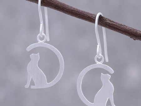 Long-tailed Cat Sterling Earrings Supply