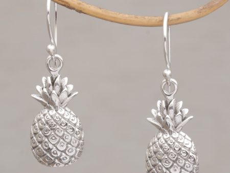 Luscious Pineapple Silver Earrings Online now