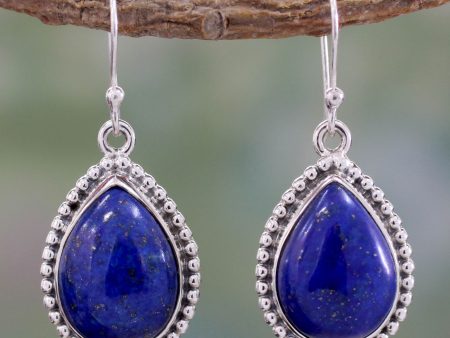 Inspiration Lapis Lazuli & Silver Teardrop Earrings Sale