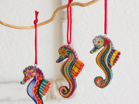 Seahorse Squardron Painted Ceramic Hanging Ornaments Cheap