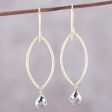 Metallic Gleam Pyrite Dangle Earrings For Sale