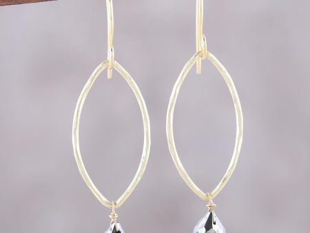 Metallic Gleam Pyrite Dangle Earrings For Sale