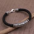 Lost Kingdom Sterling Silver Leather Bracelet Online Sale