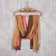 Multicolored Fusion Multicolored Striped Viscose Shawl from India Hot on Sale