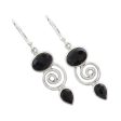 Onyx & Sterling Silver Dangle Earrings Online Hot Sale