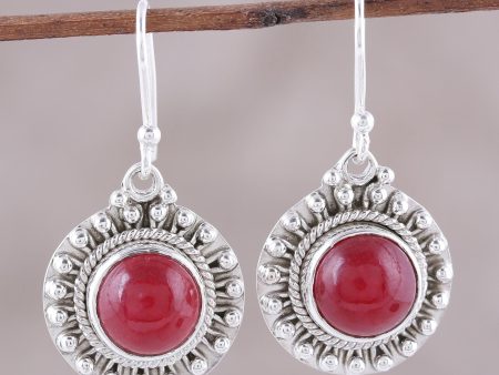 Red Mystique Jasper & Sterling Silver Earrings Discount