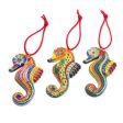 Seahorse Squardron Painted Ceramic Hanging Ornaments Cheap