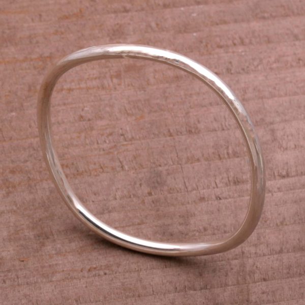 Sleek & Chic Sterling Silver Bangle Bracelet Online