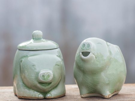 Piggy Cheer Sugar Bowl & Creamer Online Sale