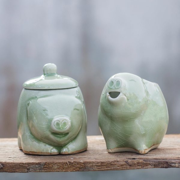 Piggy Cheer Sugar Bowl & Creamer Online Sale