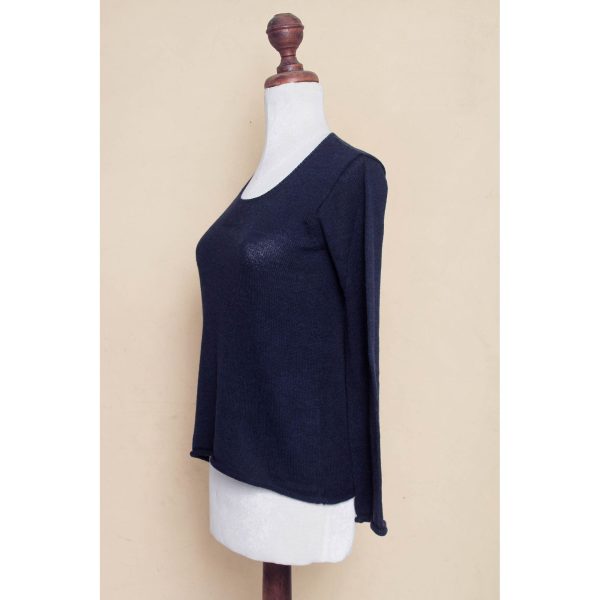 Navy Blue Charisma Alpaca Blend Sweater Online