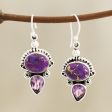 Regal Allure Regal Sterling Silver and Amethyst Earrings from India Online Hot Sale