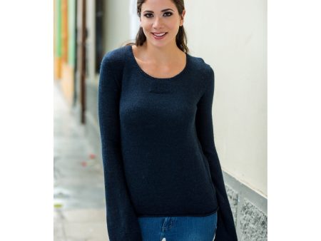 Navy Blue Charisma Alpaca Blend Sweater Online