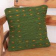 Green Hand Woven Wool Throw Pillow Cover,  Dotted Passion In Green  Discount