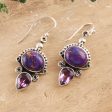 Regal Allure Regal Sterling Silver and Amethyst Earrings from India Online Hot Sale