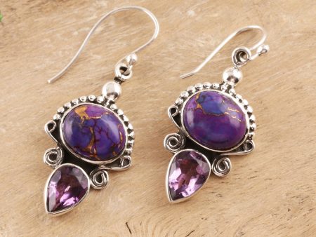 Regal Allure Regal Sterling Silver and Amethyst Earrings from India Online Hot Sale