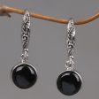 Purity of Moonlight Onyx Dangle Earrings Online now