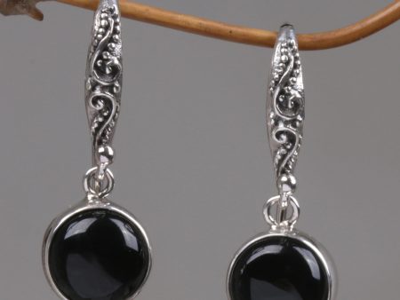 Purity of Moonlight Onyx Dangle Earrings Online now