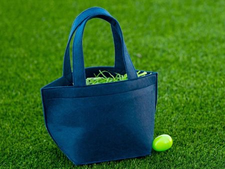 Navy Felt Bucket Tote on Sale