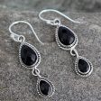 Midnight Teardrops Sterling Silver Earrings Cheap