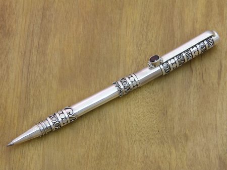 Pillar of Tradition Silver & Garnet Ballpoint Pen Sale