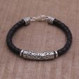 Lost Kingdom Sterling Silver Leather Bracelet Online Sale