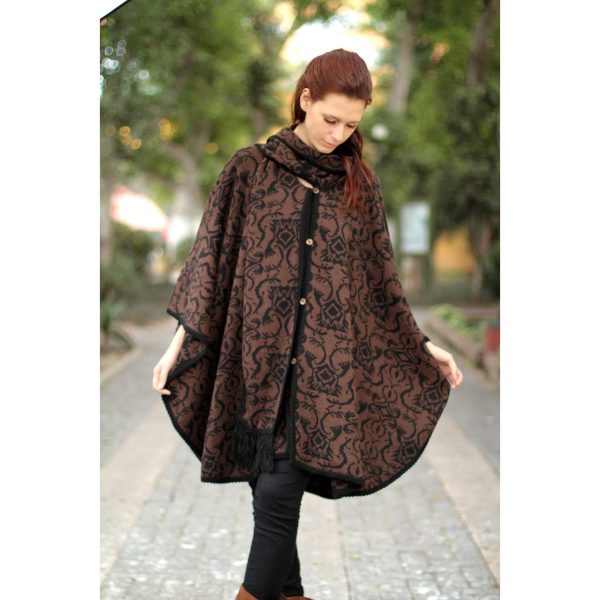 Piura Flora Alpaca Blend Ruana Cloak Poncho Supply