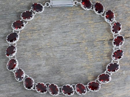 Red Garnet Tennis Bracelet For Discount