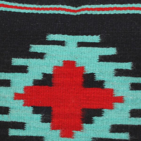 NOVICA  Blue and Red Geometric Wool Throw Pillow Cover,  Red Oaxaca Star  Sale