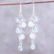 Morning Climber Blue Topaz Moonstone Earrings Online Hot Sale