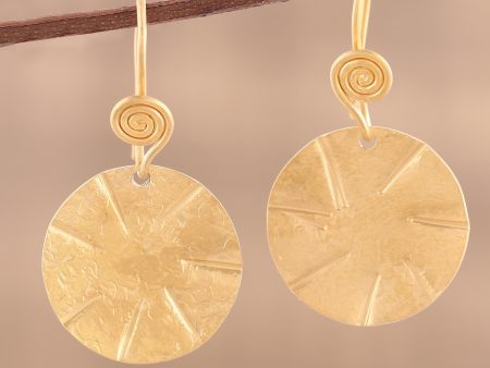 Lustrous Discus Handmade 22k Gold Plated Sterling Silver Disc Shape Earrings Online Hot Sale