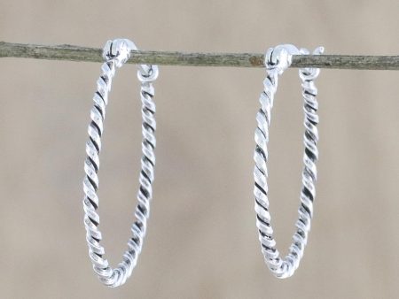 Spiral Onwards Sterling Silver Earrings For Discount