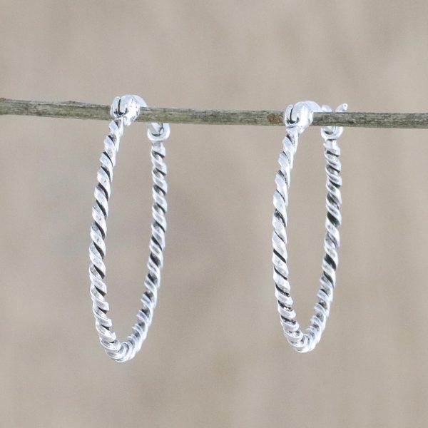 Spiral Onwards Sterling Silver Earrings For Discount