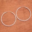 Simple Thoughts Sterling Silver Hoop Earrings For Cheap